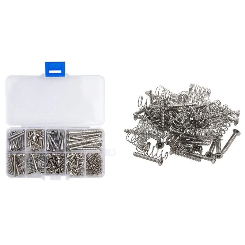 50Pcs Single Coil Pickup Screws & Adjust Height Springs & 204 Pcs Guitar Screw Kit 9 Types Assortment Set with Springs
50Pcs Single Coil Pickup Screws & Adjust Height Springs & 204 Pcs Guitar Screw Kit 9 Types Assortment Set with Springs
