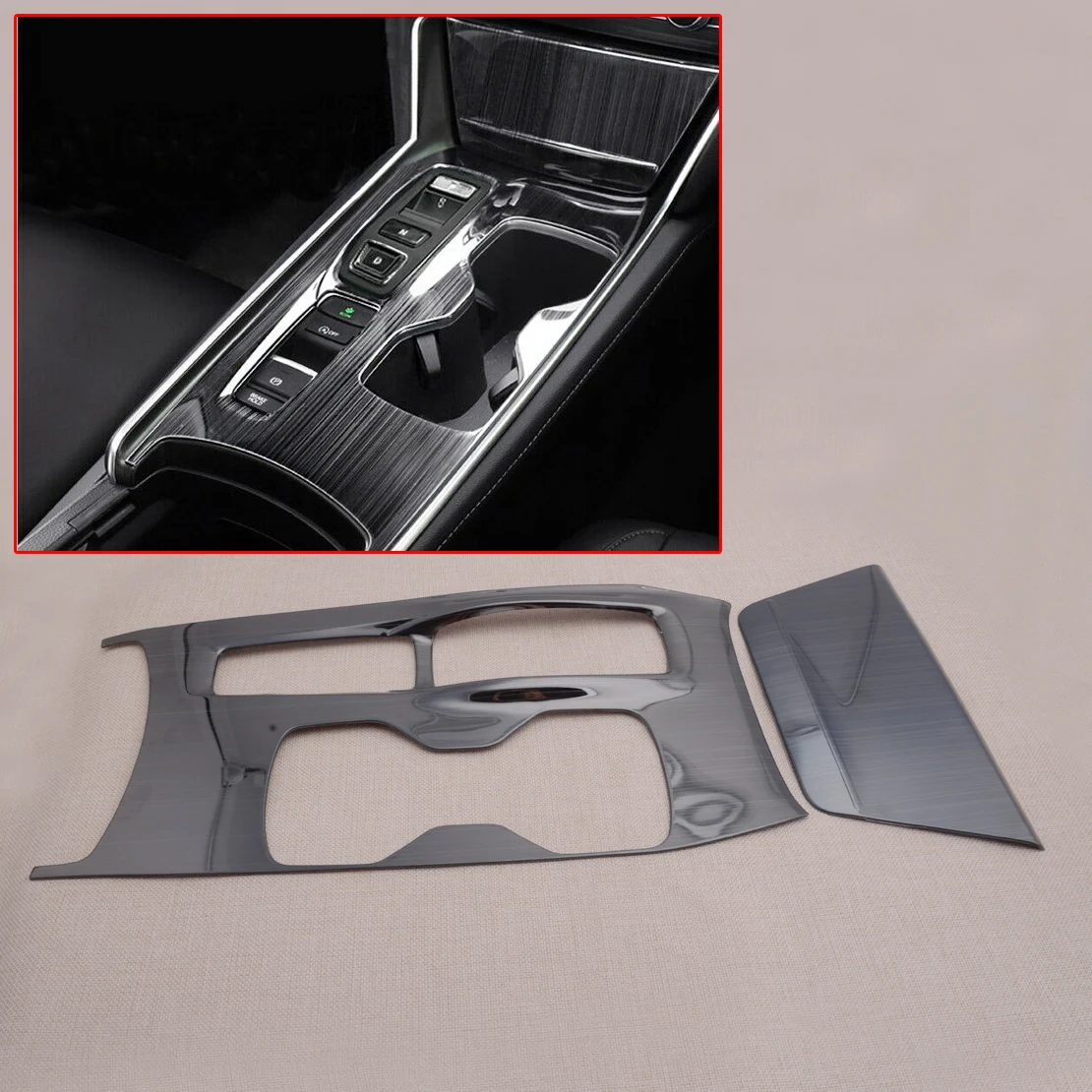 CITALL 2Pcs Black Titanium Central Console Gear Shift Panel Frame Trim Fit for Honda Accord 2018 2019 2020
CITALL 2Pcs Black Titanium Central Console Gear Shift Panel Frame Trim Fit for Honda Accord 2018 2019 2020