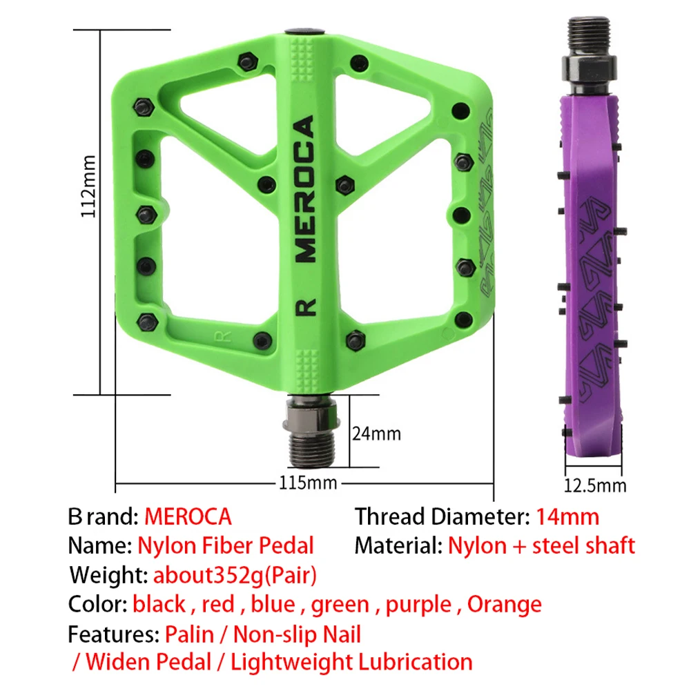 Mountain Road Bike Nylon Pedal Peilin Bearing Width-Width Non-slip XC Off-road Pedal Pedal Clip Mtb Rainbow Cycling Accessoires
Mountain Road Bike Nylon Pedal Peilin Bearing Width-Width Non-slip XC Off-road Pedal Pedal Clip Mtb Rainbow Cycling Accessoires