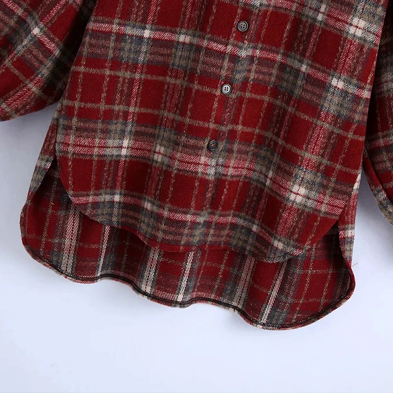 Autumn 2020 Women's Shirt Jackets Vintage Plaid Coat Female Long Sleeve Red Loose Woolen Coat Oversize Outerwear BF Overcoat TRF
Autumn 2020 Women's Shirt Jackets Vintage Plaid Coat Female Long Sleeve Red Loose Woolen Coat Oversize Outerwear BF Overcoat TRF