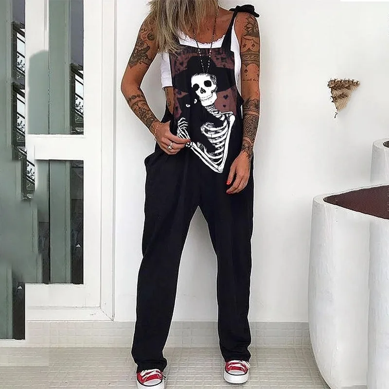 2021 Sleeveless Punk Casual Cargo Pant Sexy Jumpsuit Clubwear Blend Backless Lacing Up Floral Print Loose Black Rompers
2021 Sleeveless Punk Casual Cargo Pant Sexy Jumpsuit Clubwear Blend Backless Lacing Up Floral Print Loose Black Rompers