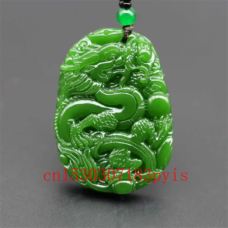 Natural Green Jade Dragon Pendant Necklace Chinese Hand-Carved Charm Jadeite Jewellery Fashion Amulet for Men Women Lucky Gifts
Natural Green Jade Dragon Pendant Necklace Chinese Hand-Carved Charm Jadeite Jewellery Fashion Amulet for Men Women Lucky Gifts