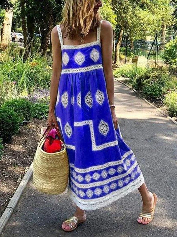 Women Boho Vintage Print Spaghetti Strap Dress Bohemian Big Hem Maxi Loose Female Dresses 2020 New Summer Lady Beach Vestidos
Women Boho Vintage Print Spaghetti Strap Dress Bohemian Big Hem Maxi Loose Female Dresses 2020 New Summer Lady Beach Vestidos