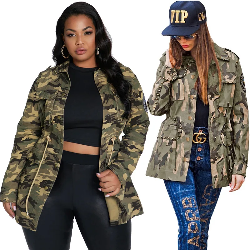 Streetwear Women Camouflage Printing Loose Jackets 2021 Spring / Autumn Newest Lady's Big Size Turn-down Collar Coats
Streetwear Women Camouflage Printing Loose Jackets 2021 Spring / Autumn Newest Lady's Big Size Turn-down Collar Coats