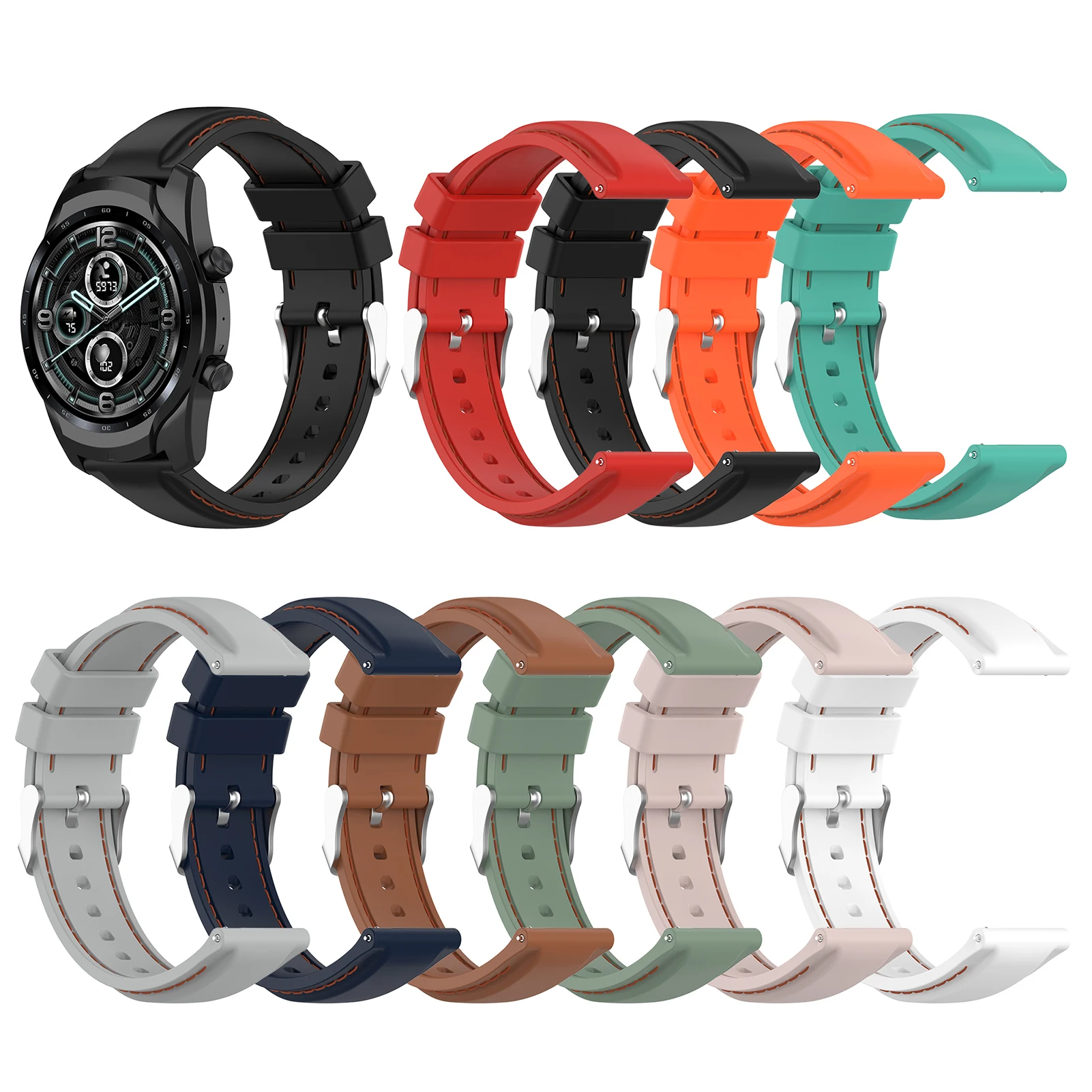 22MM Silicone Strap Concise And Vogue Stylish Watch Band Replace Bracelet Wrist Straps For Ticwatch Pro3/for Pro3 LTE
22MM Silicone Strap Concise And Vogue Stylish Watch Band Replace Bracelet Wrist Straps For Ticwatch Pro3/for Pro3 LTE