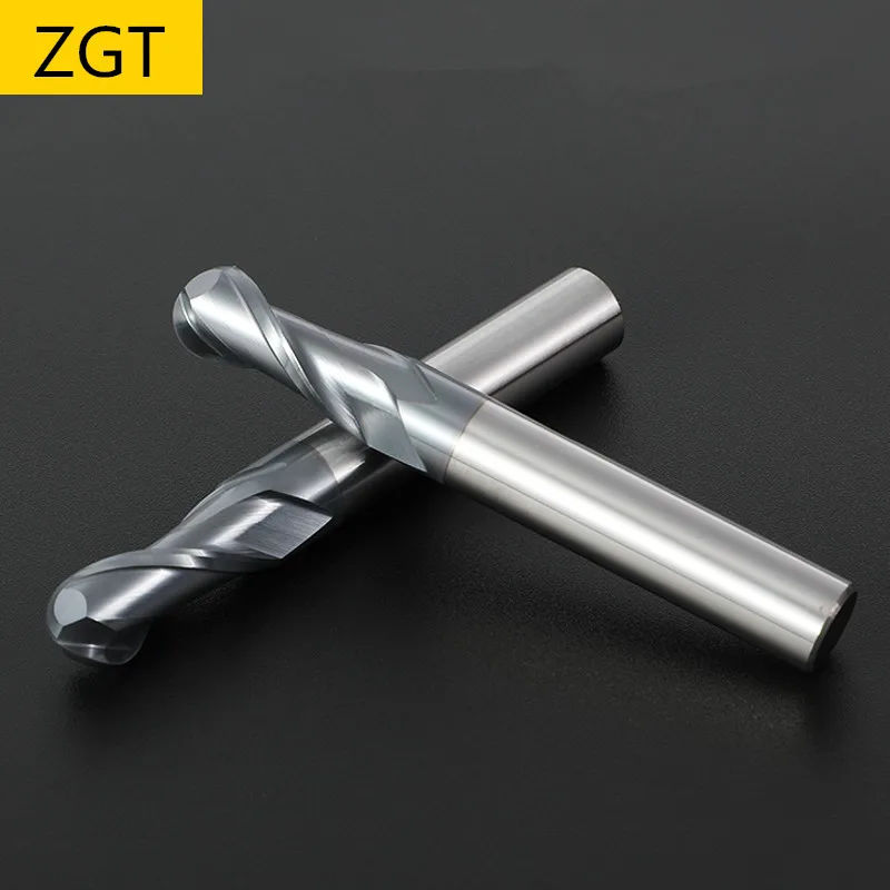 ZGT Ball Nose End Mills HRC50 2 Flute Alloy Carbide Tungsten Steel Milling Cutter Metal Ball Nose Fresa R1 R1.5 R2 R3 R4 R5 R6
ZGT Ball Nose End Mills HRC50 2 Flute Alloy Carbide Tungsten Steel Milling Cutter Metal Ball Nose Fresa R1 R1.5 R2 R3 R4 R5 R6