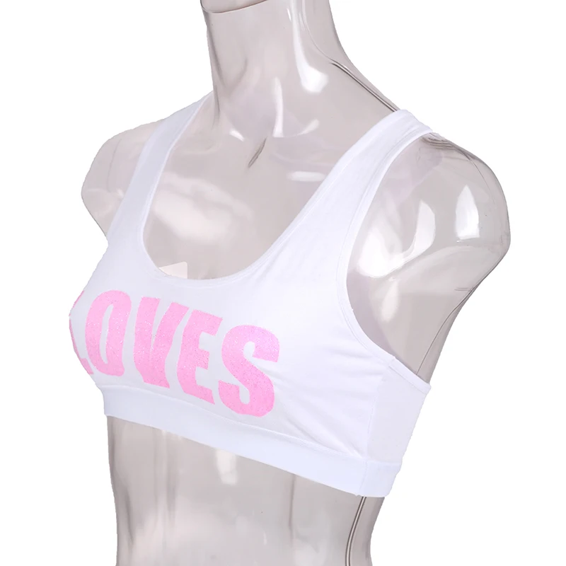 Girl Cotton Sport Training Bra with Love Letter Print Solid Color Wide Strap Underwear Crop Top
Girl Cotton Sport Training Bra with Love Letter Print Solid Color Wide Strap Underwear Crop Top