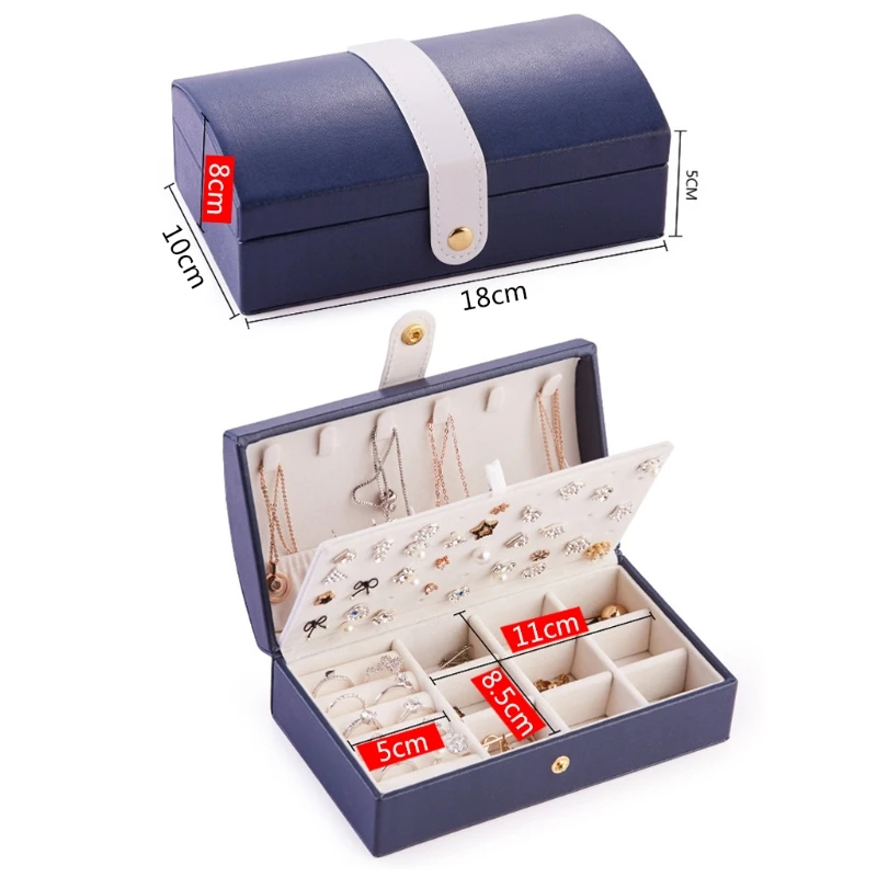 Portable Jewelry Box Faux Leather Waterproof 2 Layers Earrings Organizer Case 85DB
Portable Jewelry Box Faux Leather Waterproof 2 Layers Earrings Organizer Case 85DB