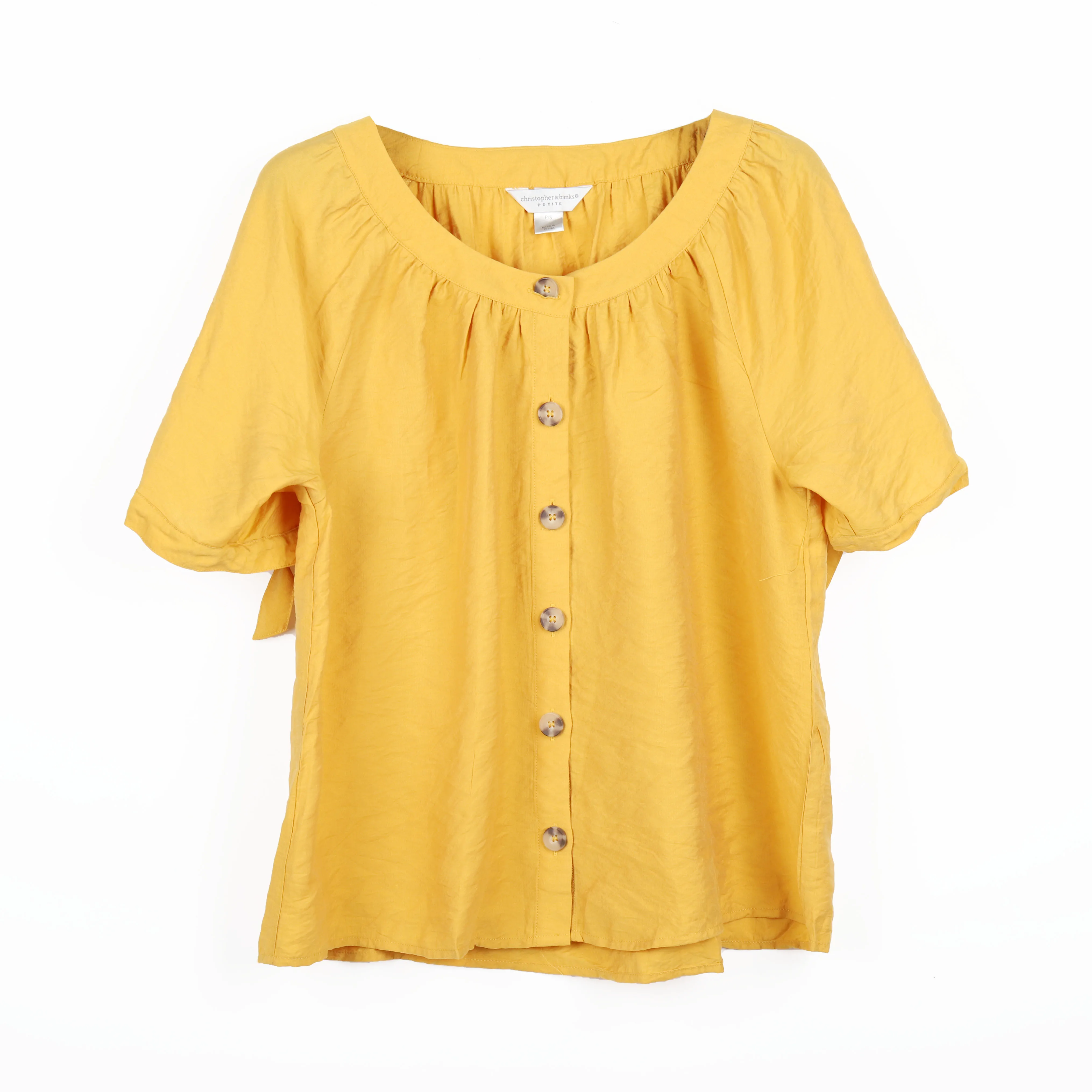 Women Blouses 2021 O Collar Blouse Shirt Short Sleeve Casual Tops Elegant Work Wear Shirts Button Yellow Streetwear Big Size 
Women Blouses 2021 O Collar Blouse Shirt Short Sleeve Casual Tops Elegant Work Wear Shirts Button Yellow Streetwear Big Size