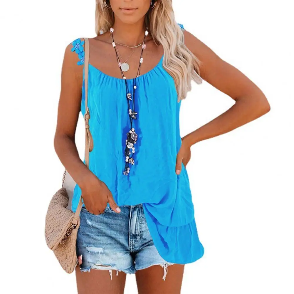 Women Vest Floral Shoulder Straps Solid Color Sleeveless Loose Blouse Top Streetwear for Work
Women Vest Floral Shoulder Straps Solid Color Sleeveless Loose Blouse Top Streetwear for Work
