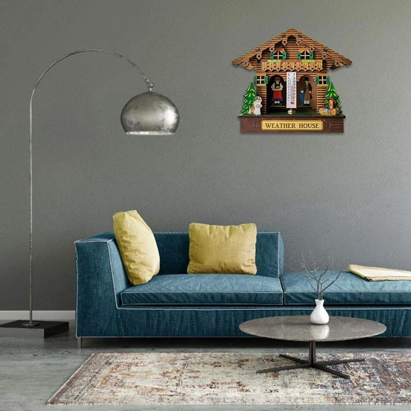 Weather House, Forest Weather House with Man and Woman, Wood Chalet Barometer Thermometer and Hygrometer Home Decoration Wall Ha
Weather House, Forest Weather House with Man and Woman, Wood Chalet Barometer Thermometer and Hygrometer Home Decoration Wall Ha