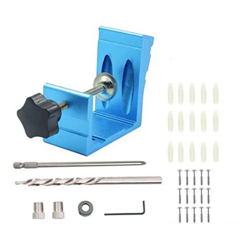 Inclined Hole Positioner, Pocket Hole Jig Kit Dowel Drill Woodworking Punch Joint Angle Tool Carpentry Locator
Inclined Hole Positioner, Pocket Hole Jig Kit Dowel Drill Woodworking Punch Joint Angle Tool Carpentry Locator