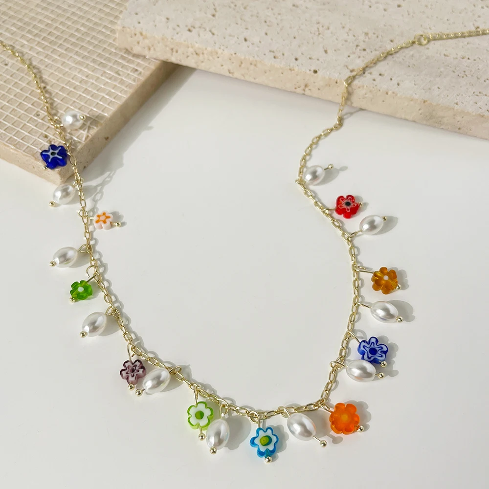 Monlansher Boho Colorful Acrylic Flower Pendant Necklace Gold Color Chain Pearls Necklaces for Women Bohemian Necklaces Jewelry
Monlansher Boho Colorful Acrylic Flower Pendant Necklace Gold Color Chain Pearls Necklaces for Women Bohemian Necklaces Jewelry