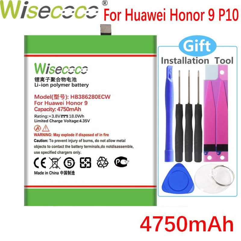 Wisecoco 4750mAh HB386280ECW Battery For Huawei Honor 9 STF-L09 STF-AL10 For Huawei P10 5.1" Phone Battery
Wisecoco 4750mAh HB386280ECW Battery For Huawei Honor 9 STF-L09 STF-AL10 For Huawei P10 5.1" Phone Battery