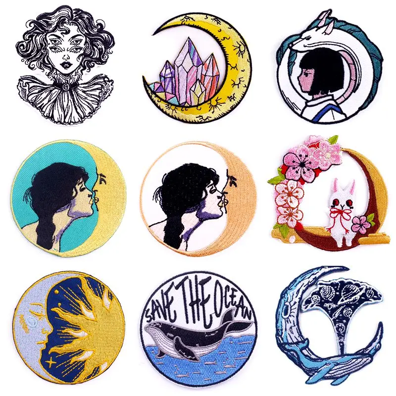 Anime/Moon Patch DIY Stripes Whale Embroidery Iron on Patches For Clothes Cartoon Whale Patches for Clothing Applique Badge
Anime/Moon Patch DIY Stripes Whale Embroidery Iron on Patches For Clothes Cartoon Whale Patches for Clothing Applique Badge