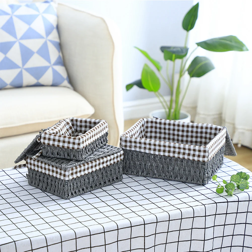 3pcs/set Manual Woven Storage Basket Lid Wicker Basket Rattan Sundries Storage Box Handmade Sorting Boxes For Clothes Jewelry
3pcs/set Manual Woven Storage Basket Lid Wicker Basket Rattan Sundries Storage Box Handmade Sorting Boxes For Clothes Jewelry