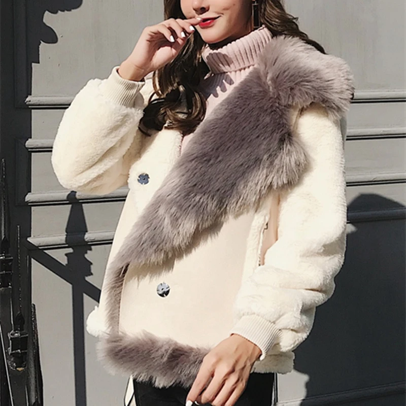 Spring Autumn Warm Thicken Fashion Zipper Long sleeves V-Neck Pockets Loose Coat Female Double-breasted Leather coat CY462
Spring Autumn Warm Thicken Fashion Zipper Long sleeves V-Neck Pockets Loose Coat Female Double-breasted Leather coat CY462