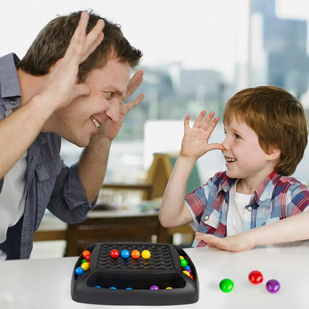 Rainbow Ball Matching Toys Colorful Fun Puzzle Chess Board Game With 80pcs Colored Beads Intelligent Brain Game Educational Toy
Rainbow Ball Matching Toys Colorful Fun Puzzle Chess Board Game With 80pcs Colored Beads Intelligent Brain Game Educational Toy