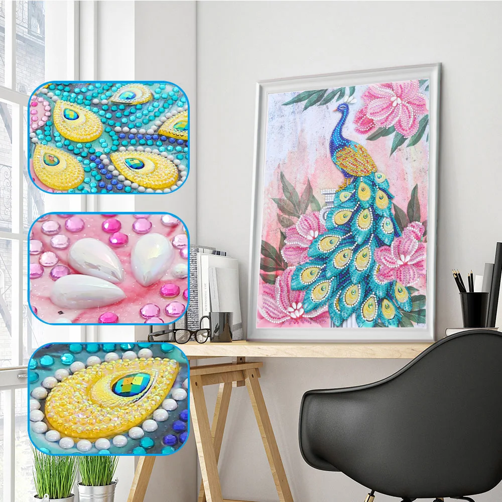 5D DIY Pink Flower Peacock Special Diamond Embroidery Cross Stitch Diamond Painting Partial Scenery Rhinestones Christmas Gift
5D DIY Pink Flower Peacock Special Diamond Embroidery Cross Stitch Diamond Painting Partial Scenery Rhinestones Christmas Gift