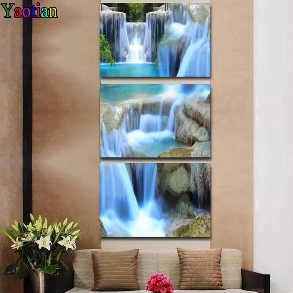 DIY Diamond Painting Natural waterfall landscape Cross Stitch Full Drill Diamond Embroidery 3pcs set Mosaic Rhinestone Handmade
DIY Diamond Painting Natural waterfall landscape Cross Stitch Full Drill Diamond Embroidery 3pcs set Mosaic Rhinestone Handmade