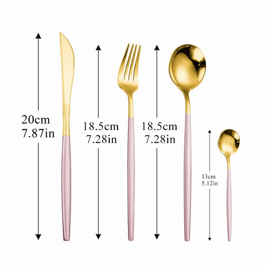 Pink Gold 18/10 Stainless Steel Dinnerware Set Tableware Silverware Knife Cutlery Set Salad Chopsticks Spoon Complete Dinner Set
Pink Gold 18/10 Stainless Steel Dinnerware Set Tableware Silverware Knife Cutlery Set Salad Chopsticks Spoon Complete Dinner Set