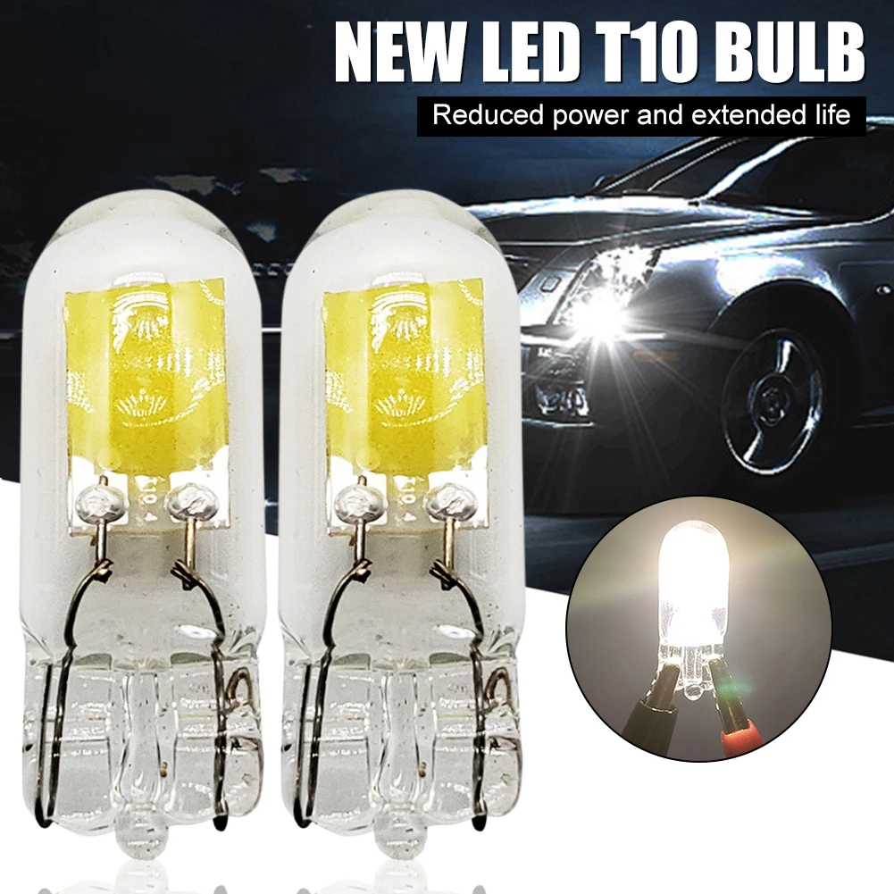 

New 2PCS W5W T10 LED Bulb 12V 1.2W 6000K White 100LM Car Interior Map Reading Dome Lamp License Plate Light Driving Side Marker