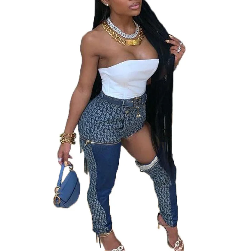Women High Waist Jeans Denim Pants 2020 Female Jeans Long Pants Blue Removable Patchwork Pants Jeans
Women High Waist Jeans Denim Pants 2020 Female Jeans Long Pants Blue Removable Patchwork Pants Jeans