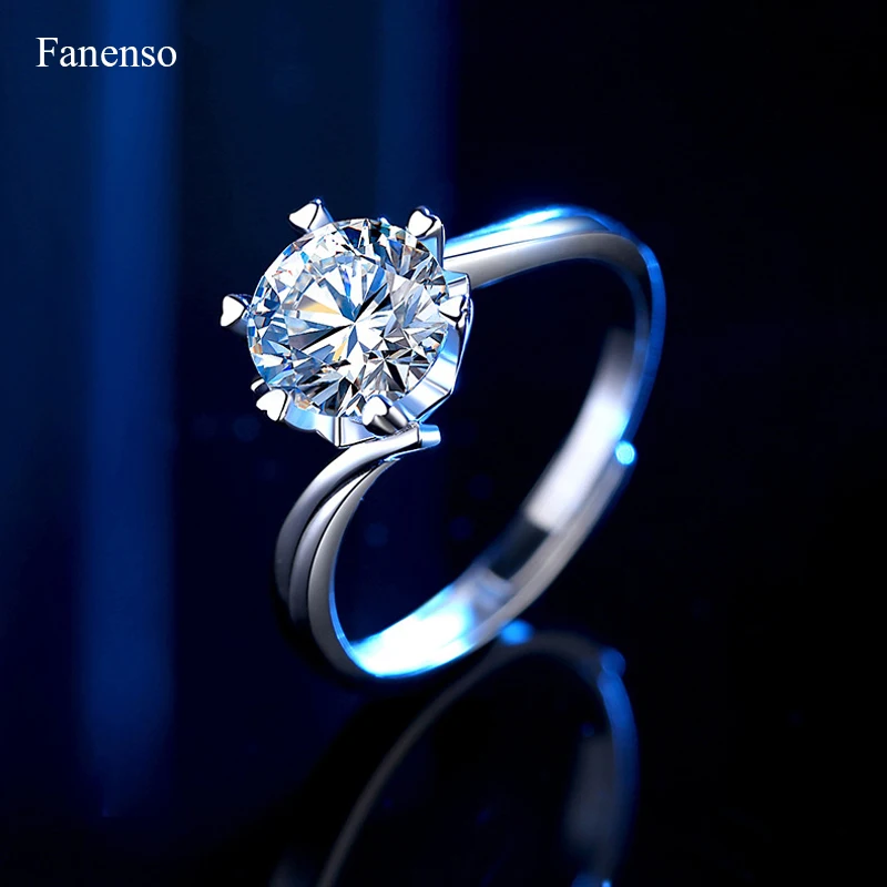 925 Sterling Silver 0.6ct 1ct 2ct Women Rings Wedding Party Female Ring Diamond Jewelry Adjustable Proposal For Couples Gift
925 Sterling Silver 0.6ct 1ct 2ct Women Rings Wedding Party Female Ring Diamond Jewelry Adjustable Proposal For Couples Gift