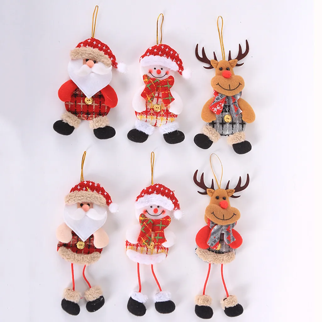 Christmas Ornaments Gift Santa Claus Snowman Rein deer Toy Hang Decorations 2019 Children's decoration Gifts Drop Shipping | Игрушки и