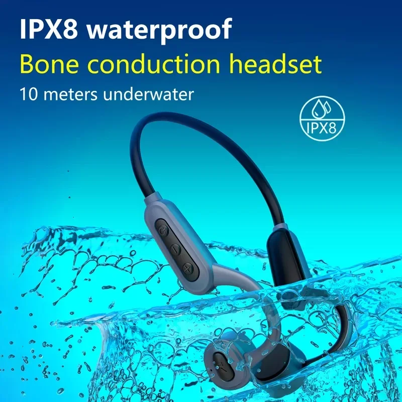 IPX8 Waterproof Swimming Headphones Bone Conduction Bluetooth 5.0 Wireless Headsets 16GB MP3 Audio Music Player Sport Earphone
IPX8 Waterproof Swimming Headphones Bone Conduction Bluetooth 5.0 Wireless Headsets 16GB MP3 Audio Music Player Sport Earphone
