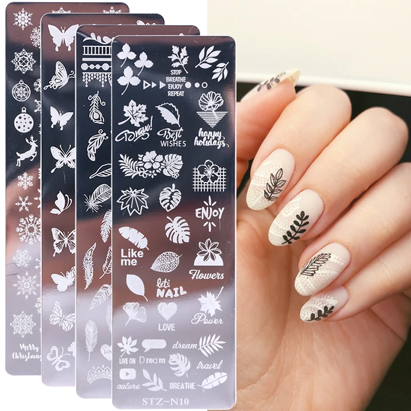 1 шт. пластины для штамповки ногтей Цветочный Лист геометрические изображения
