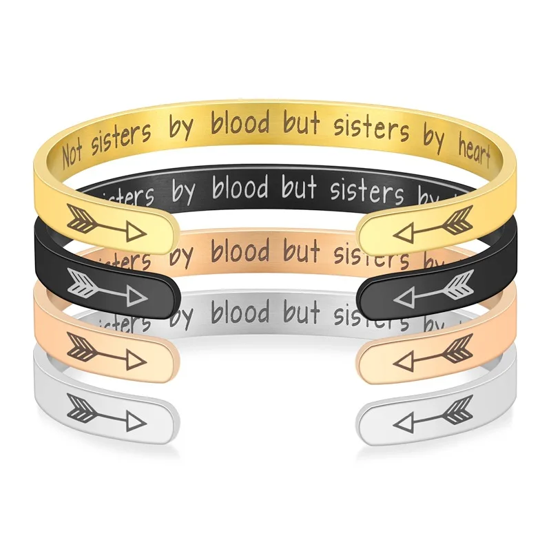 Stainless Steel Not blood but sisters by heart Bracelets Bangles for Woman Golden man Fashion Jewelry Silver Rose Gold Bangles
Stainless Steel Not blood but sisters by heart Bracelets Bangles for Woman Golden man Fashion Jewelry Silver Rose Gold Bangles