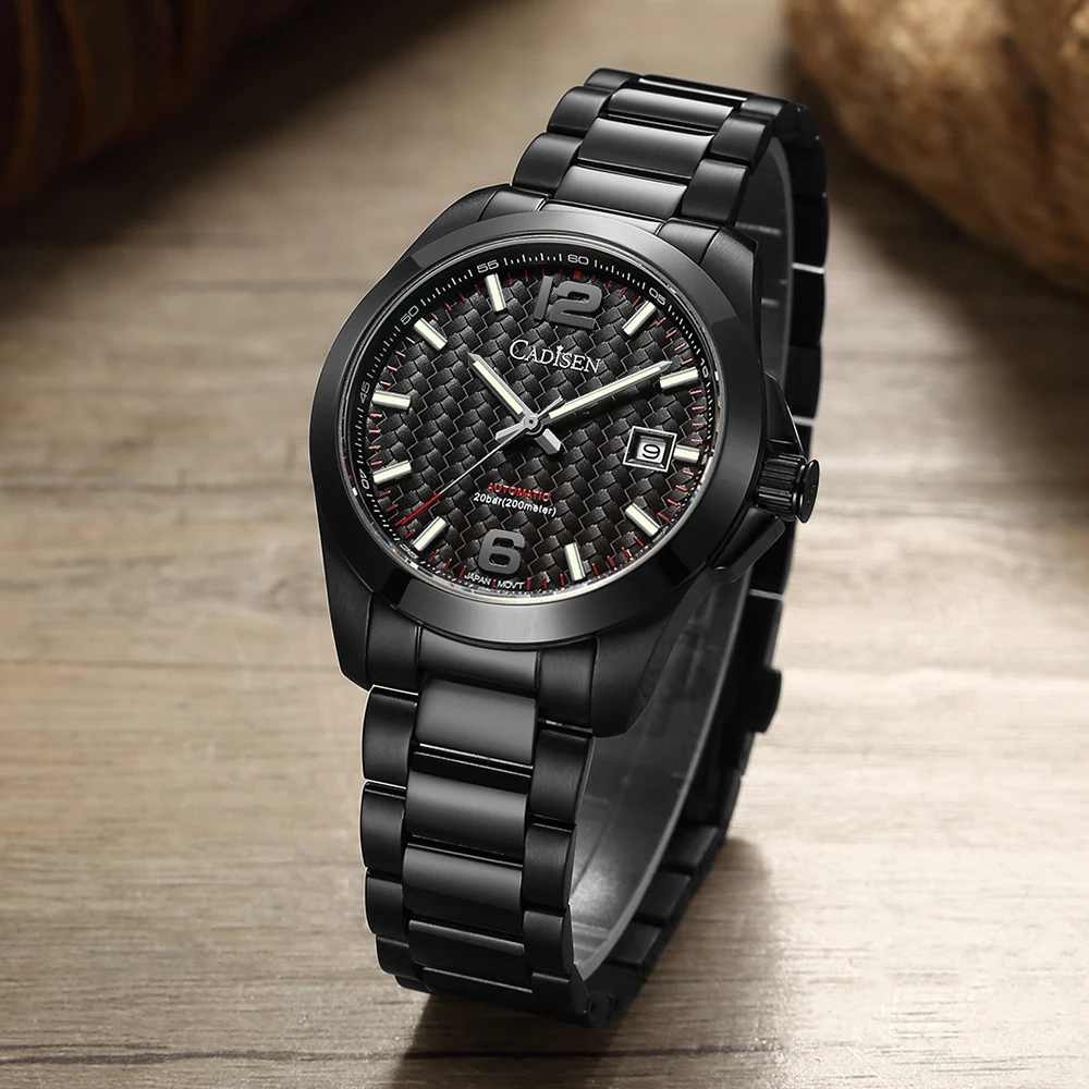 CADISEN Watches Mens Mechanical Automatic Luxury Brand 39mm Size Luminous MIYOTA 8215 Wristwatch 200M Waterproof Watch For Men | Наручные
