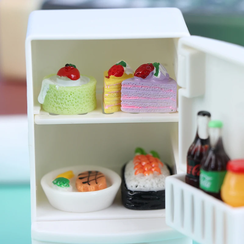 Миниатюрный Кукольный домик игрушки для холодильника кухонные аксессуары