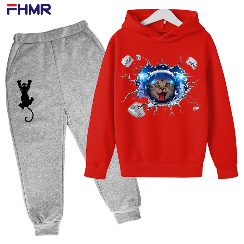 Spring / Autumn Clothes for Teens Boy/Girl Space Cat Print Hoodie Clothing sets Harajuku Style Hoodie Red Cotton Streetwear Top
Spring / Autumn Clothes for Teens Boy/Girl Space Cat Print Hoodie Clothing sets Harajuku Style Hoodie Red Cotton Streetwear Top
