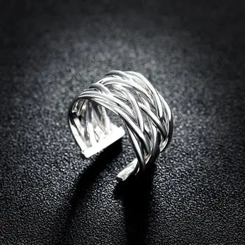 Open Braided Ring European and American Silver Geometric Open Ring Jewelry LKNSPCR022
Open Braided Ring European and American Silver Geometric Open Ring Jewelry LKNSPCR022