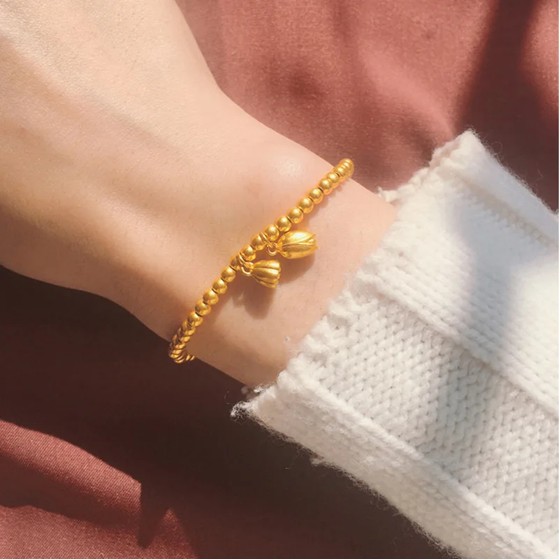 Luxury Simple Bead Bracelet Dangle Lotus Pendant Matte Gold Jewelry For Women Anniversary Exquisite Accessories Birthday Gift
Luxury Simple Bead Bracelet Dangle Lotus Pendant Matte Gold Jewelry For Women Anniversary Exquisite Accessories Birthday Gift