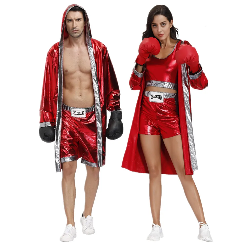 Красная брикет для взрослых одежда косплея с накидкой боксерский халат костюм