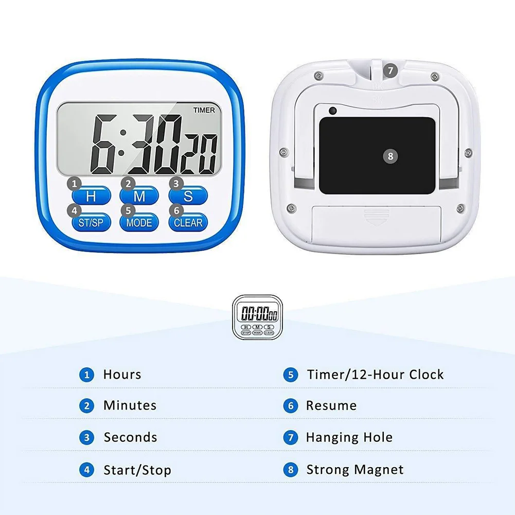 Timer Loud Sound LCD Count Down Stopwatch Alarm Tools Cooking Timing Kitchen Clock Digital
Timer Loud Sound LCD Count Down Stopwatch Alarm Tools Cooking Timing Kitchen Clock Digital
