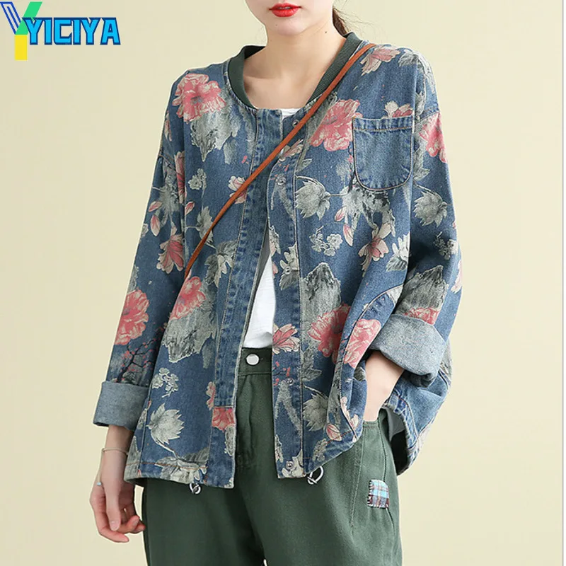 2021 Autumn Streetwear Floral Denim Jackets Womens Vintage Printed Coats Ladies Loose Clothes Plus Size winter jean jacket women
2021 Autumn Streetwear Floral Denim Jackets Womens Vintage Printed Coats Ladies Loose Clothes Plus Size winter jean jacket women
