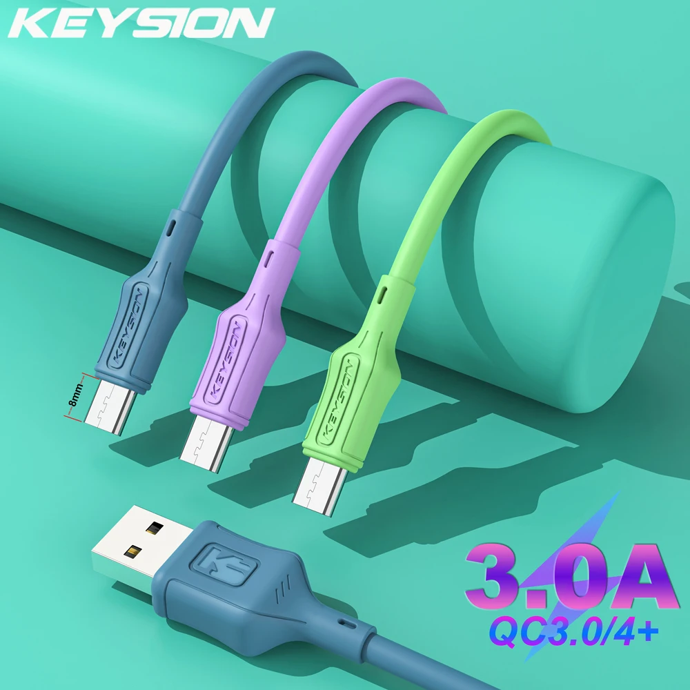 KEYSION Liquid Silicone USB Type C Cable For Samsung S21 QC3.0 Fast Charging Type-C Cable For Xiaomi POCO X3 USB-C Charger Wire
KEYSION Liquid Silicone USB Type C Cable For Samsung S21 QC3.0 Fast Charging Type-C Cable For Xiaomi POCO X3 USB-C Charger Wire