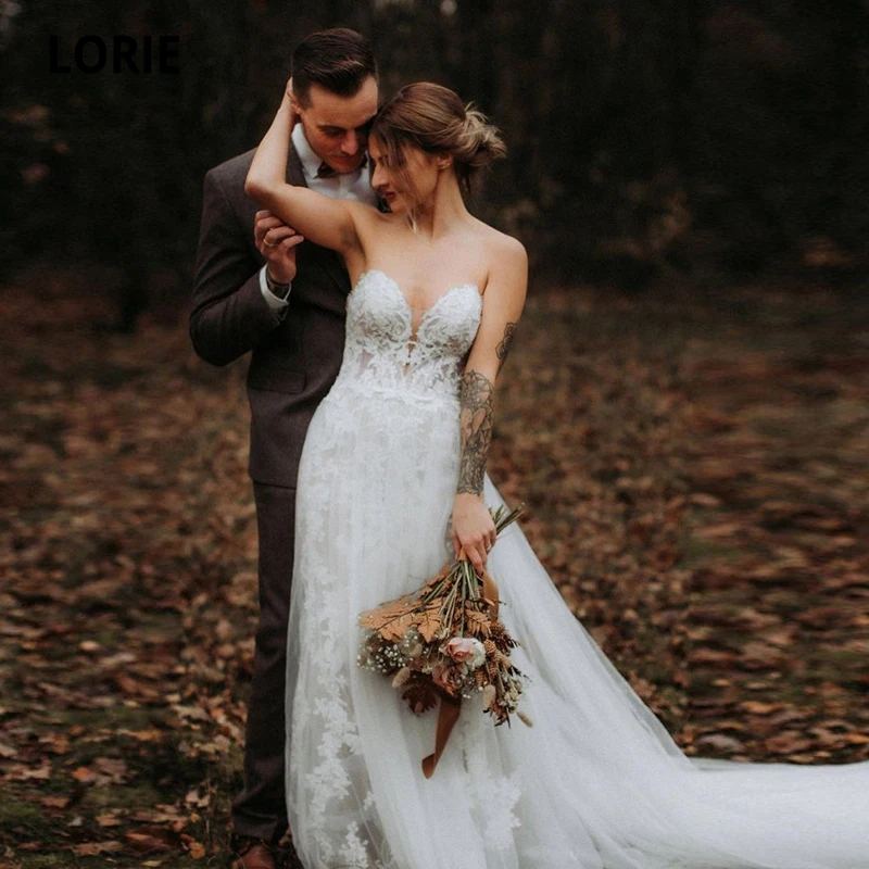 LORIE Bohemian Wedding Dresses 2021 Off Shoulder A Line Lace Appliqued Boho Wedding Gowns Backless Beach Bridal Gowns
LORIE Bohemian Wedding Dresses 2021 Off Shoulder A Line Lace Appliqued Boho Wedding Gowns Backless Beach Bridal Gowns