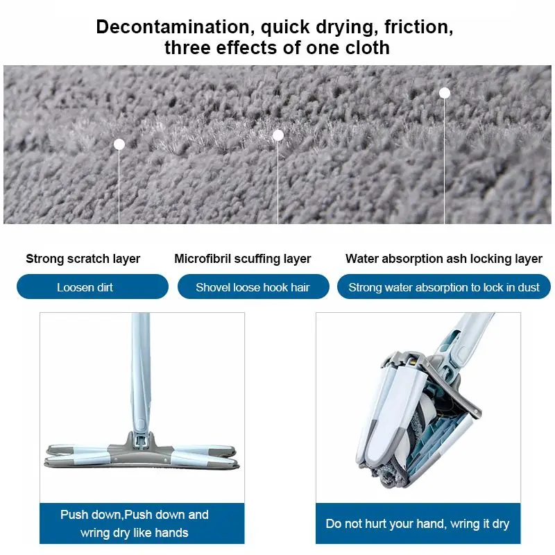 Manual Hand Wash Free 360 Degree Flat Floor Mops with Microfiber Pads for House Cleaning X type Mop Kitchen Cleaning Tools
Manual Hand Wash Free 360 Degree Flat Floor Mops with Microfiber Pads for House Cleaning X type Mop Kitchen Cleaning Tools