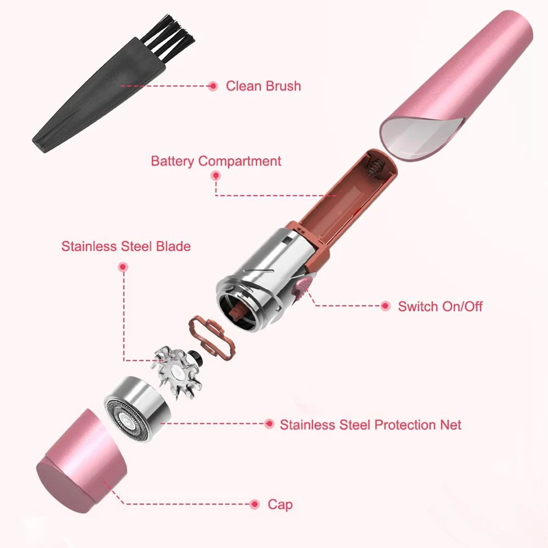 Facial Epilator for Ladies Electric Painless Hair Removal Razor