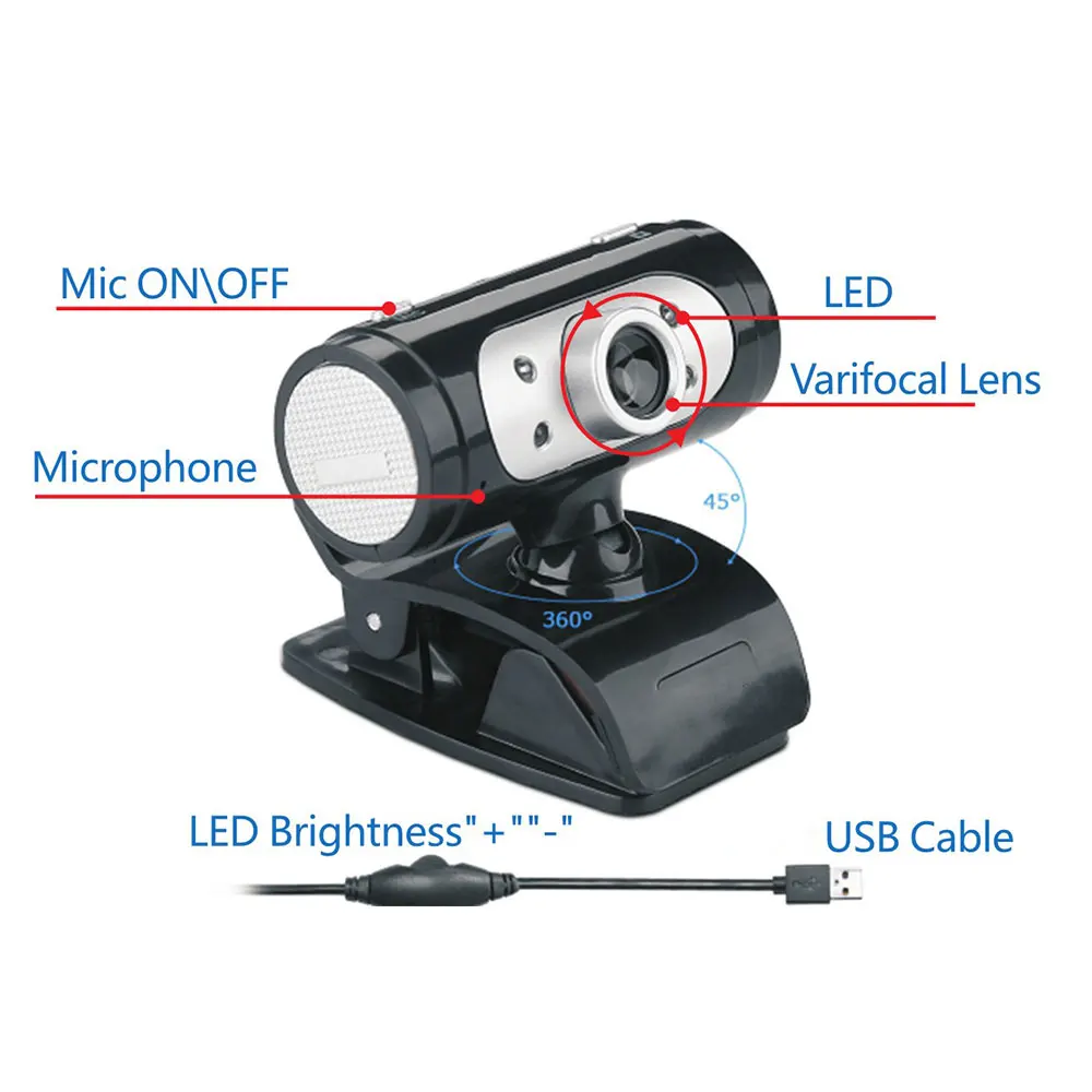 Built-in Micphone Webcam 4 LED Fill Light HD 720P Webcams PC Camera With Night Lights Clip on For Computer High Quality 
Built-in Micphone Webcam 4 LED Fill Light HD 720P Webcams PC Camera With Night Lights Clip on For Computer High Quality