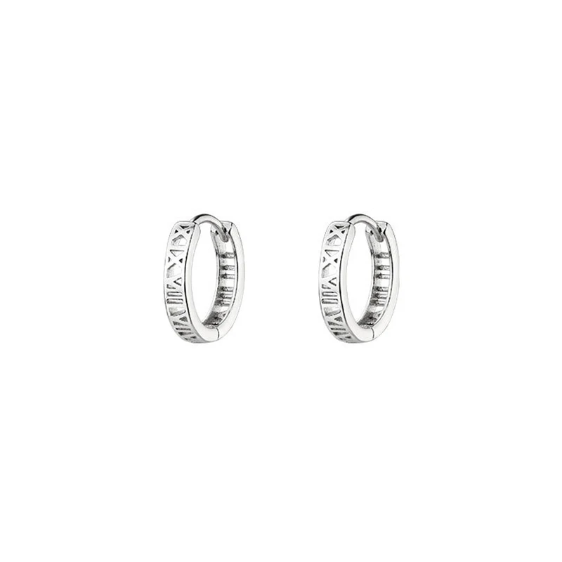 Real 925 Sterling Silver Roman Numerals Small Hoop Earrings Hollow Cute Hoops for Women Men Unisex
Real 925 Sterling Silver Roman Numerals Small Hoop Earrings Hollow Cute Hoops for Women Men Unisex