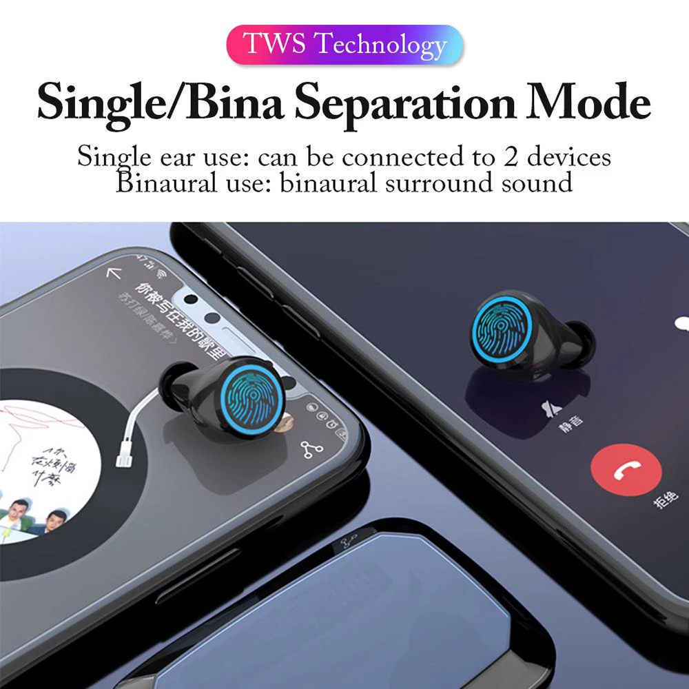 TWS Bluetooth 5.0 Headphone Wireless Earphone Touch Control Waterproof 9D Stereo Sport Gaming Headset LED Display With Mic
TWS Bluetooth 5.0 Headphone Wireless Earphone Touch Control Waterproof 9D Stereo Sport Gaming Headset LED Display With Mic