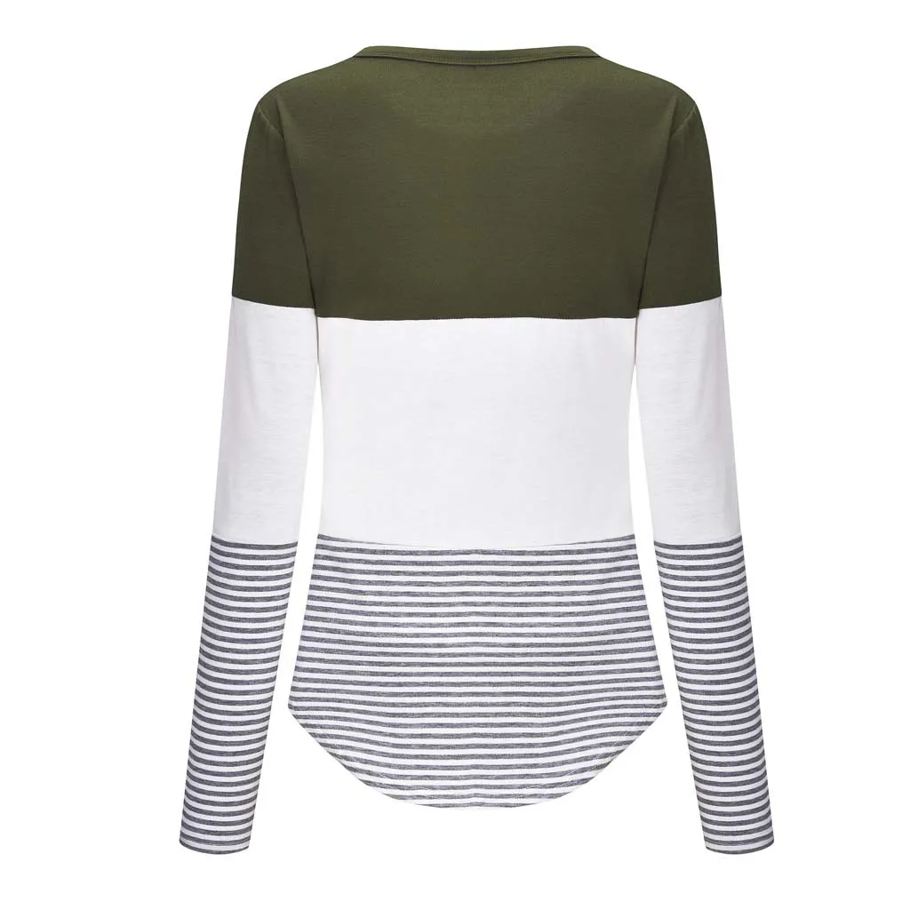 Women Pregnant Nursing Maternity O-neck Long Sleeve Splicing Stripe Tops Nursing Breastfeeding Top T-shirt Polera Maternal
Women Pregnant Nursing Maternity O-neck Long Sleeve Splicing Stripe Tops Nursing Breastfeeding Top T-shirt Polera Maternal