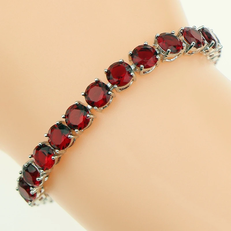 Bridal Red Garnet White Zircon Created jewelry 925 Silver Jewelry Link Chain Bracelet 21cm For Women Free Gift Box
Bridal Red Garnet White Zircon Created jewelry 925 Silver Jewelry Link Chain Bracelet 21cm For Women Free Gift Box