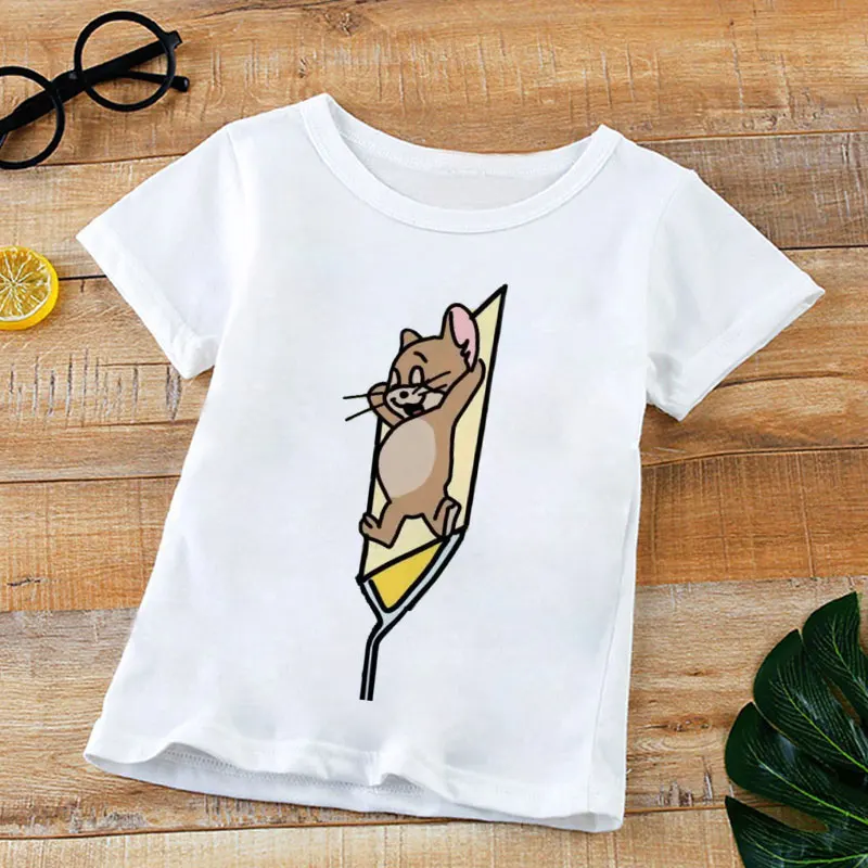 Fashion Summer Children Clothes Cute Print Girls Tshirt Cat And Mouse Tshirt Kids Boys Simple All-match Baby Tshirt Round Neck 
Fashion Summer Children Clothes Cute Print Girls Tshirt Cat And Mouse Tshirt Kids Boys Simple All-match Baby Tshirt Round Neck